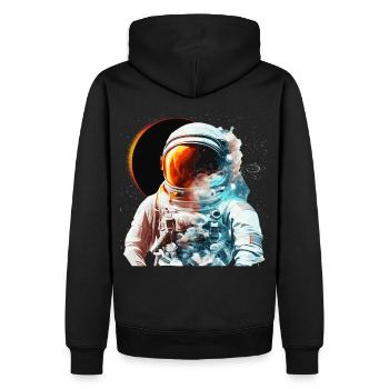 Eclipse de Soleil Espace Astronaute Astronomie Galaxie - Sweat à capuche Premium bio Homme - noir - Dos - Nico (187cm)