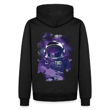 Milky Way Astronaut Astronomy Galaxy Stars - Men’s Premium Organic Hoodie - black - Back - Nico (187cm)