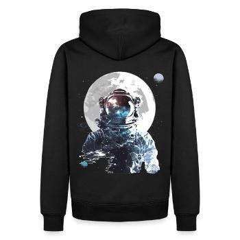 Astronaute Galaxie de la Lune Astronaute Galaxie Astronaute Astronaute - Sweat à capuche Premium bio Homme - noir - Dos - Nico (187cm)