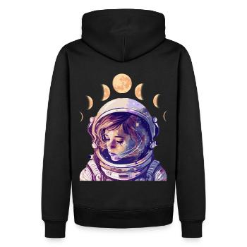 Moon Phase Astronaut Girl Astronomy Astrology - Men’s Premium Organic Hoodie - black - Back - Nico (187cm)