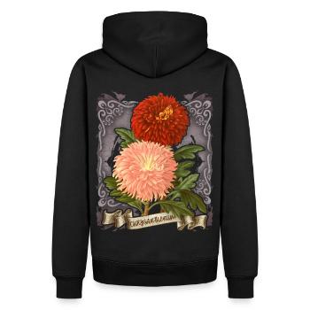 Illustration botanique de fleur de chrysanthème vintage - Sweat à capuche Premium bio Homme - noir - Dos - Nico (187cm)