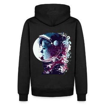 Astronaut Woman Space Astronomy Aerospace Lover - Men’s Premium Organic Hoodie - black - Back - Nico (187cm)