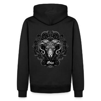 Ram Aries Zodiac Astrology Sign Occult Horoscope W - Men’s Premium Organic Hoodie - black - Back - Nico (187cm)