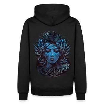 Verseau, déesse grecque antique, signe du zodiaque astrologique - Sweat à capuche Premium bio Homme - noir - Dos - Nico (187cm)