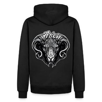 Bélier Bélier Signe astrologique Orné Zodiaque - Sweat à capuche Premium bio Homme - noir - Dos - Nico (187cm)