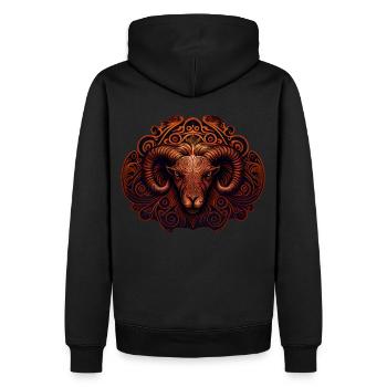 Ram Astrological Sign Aries Western Zodiac Symbol - Männer Premium Bio Hoodie - Schwarz - Hinten - Nico (187cm)