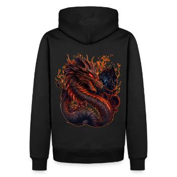 Fire Dragon Zodiac Horoscope Chinese Astrology - Men’s Premium Organic Hoodie - black - Back - Nico (187cm)