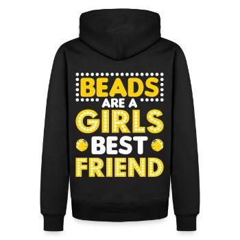 Perle Perle Broderie Bijoutier Fabricant de bijoux - Sweat à capuche Premium bio Homme - noir - Dos - Nico (187cm)