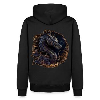 Year of The Dragon Chinese Astrology Horoscope Zod - Men’s Premium Organic Hoodie - black - Back - Nico (187cm)