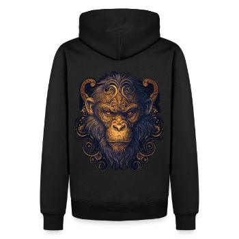 Monkey Chinese Zodiac Animal Horoscope Astrology - Men’s Premium Organic Hoodie - black - Back - Nico (187cm)