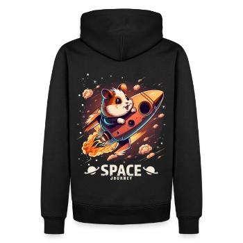 Astronaute Hamster Hamster Lover Design de l’espace - Sweat à capuche Premium bio Homme - noir - Dos - Nico (187cm)