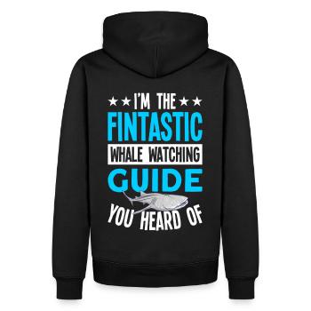 Whale Watching Whale Watching Orca Blue Whale - Men’s Premium Organic Hoodie - black - Back - Nico (187cm)