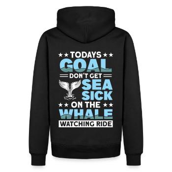 Observation des baleines Observation des baleines Orques Bleu Baleine - Sweat à capuche Premium bio Homme - noir - Dos - Nico (187cm)