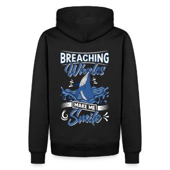 Observation des baleines Observation des baleines Orques Bleu Baleine - Sweat à capuche Premium bio Homme - noir - Dos - Nico (187cm)