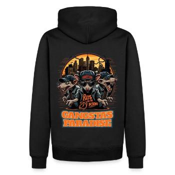 New York City Brooklyn Rat Gangstas Paradise - Sweat à capuche Premium bio Homme - noir - Dos - Nico (187cm)