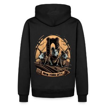New York City Brooklyn Bridge Rat Plague - Sweat à capuche Premium bio Homme - noir - Dos - Nico (187cm)