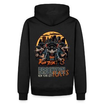 Rats rats de Brooklyn à New York - Sweat à capuche Premium bio Homme - noir - Dos - Nico (187cm)