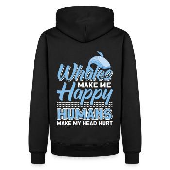 Whale Watching Whale Watching Orca Blue Whale - Men’s Premium Organic Hoodie - black - Back - Nico (187cm)