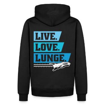 Whale Watching Whale Watching Orca Blue Whale - Men’s Premium Organic Hoodie - black - Back - Nico (187cm)