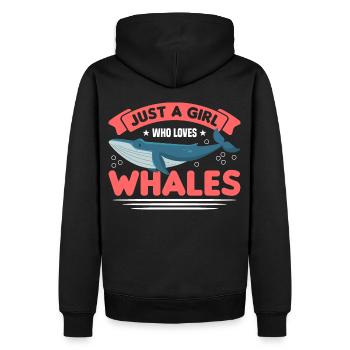 Observation des baleines Observation des baleines Orques Bleu Baleine - Sweat à capuche Premium bio Homme - noir - Dos - Nico (187cm)