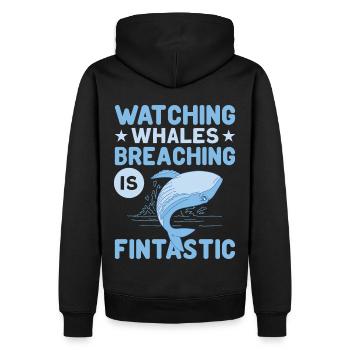 Whale Watching Walbeobachtung Wale Orca Blauwal - Männer Premium Bio Hoodie - Schwarz - Hinten - Nico (187cm)