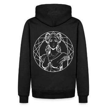 Greek Goddess Aphrodite Beauty Ancient Mythology - Männer Premium Bio Hoodie - Schwarz - Hinten - Nico (187cm)