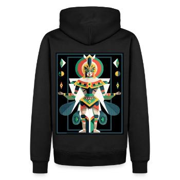 Ancient Aztec Deity Tialoc Maya Inca Mythology - Männer Premium Bio Hoodie - Schwarz - Hinten - Nico (187cm)