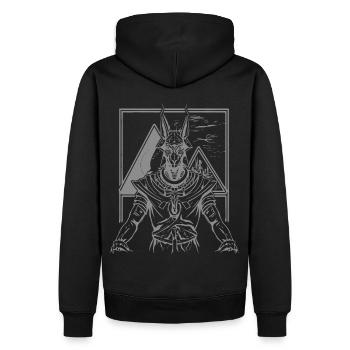 Egyptian God Anubis Pyramids Ancient Egypt Mytholo - Männer Premium Bio Hoodie - Schwarz - Hinten - Nico (187cm)