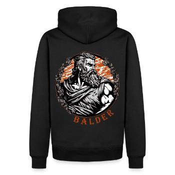 Mythologie nordique viking Dieu de la beauté Balder - Sweat à capuche Premium bio Homme - noir - Dos - Nico (187cm)