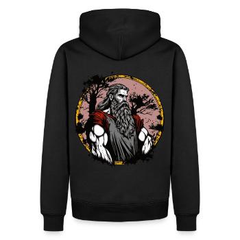 Bragi Norse Deity Viking Mythology God of Poetry - Men’s Premium Organic Hoodie - black - Back - Nico (187cm)