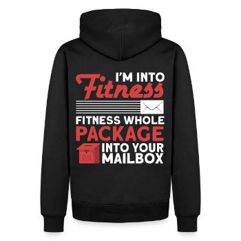 Postbote Briefträger Brief Paketdienst Geschenk - Männer Premium Bio Hoodie - Schwarz - Hinten - Nico (187cm)