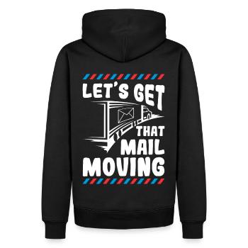 Postbote Briefträger Brief Paketdienst Geschenk - Männer Premium Bio Hoodie - Schwarz - Hinten - Nico (187cm)