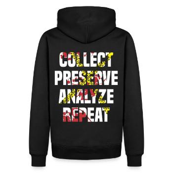 Criminalistique Criminalistique - Sweat à capuche Premium bio Homme - noir - Dos - Nico (187cm)