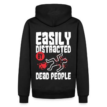 Criminalistique Criminalistique - Sweat à capuche Premium bio Homme - noir - Dos - Nico (187cm)