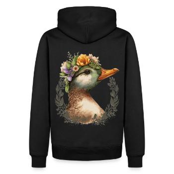 Duck Flower Crown Floral Farm Animal Ducks - Männer Premium Bio Hoodie - Schwarz - Hinten - Nico (187cm)