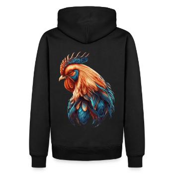 Flower Crown Chicken Floral Farm Animal Pet - Men’s Premium Organic Hoodie - black - Back - Nico (187cm)