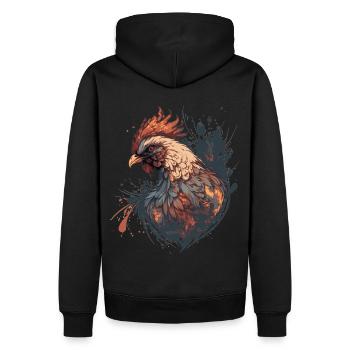 Abstrait Graffiti Poulet Ferme Animal Poulets de compagnie - Sweat à capuche Premium bio Homme - noir - Dos - Nico (187cm)