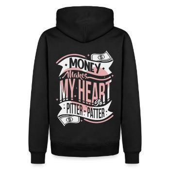 Geld, Money lustiger Typografie Spruch - Männer Premium Bio Hoodie - Schwarz - Hinten - Nico (187cm)