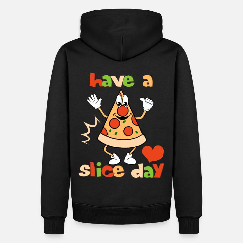Pizza comique, jeu de mots, jeu de mots, dicton pour les fans de pizza - Sweat à capuche Premium bio Homme - noir