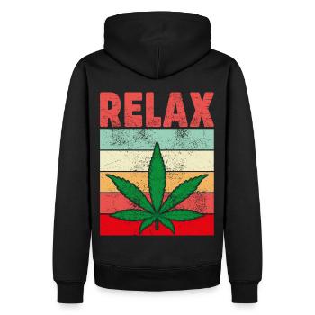 RELAX - Sweat à capuche Premium bio Homme - noir - Dos - Nico (187cm)