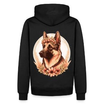 Fleur de berger allemand Couronne Race de chien Ferme florale - Sweat à capuche Premium bio Homme - noir - Dos - Nico (187cm)