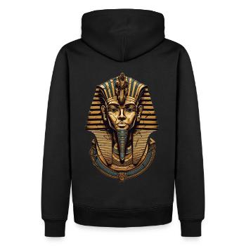 Pharao Ägypten Totenkopf Totenmaske Geschenk - Männer Premium Bio Hoodie - Schwarz - Hinten - Nico (187cm)