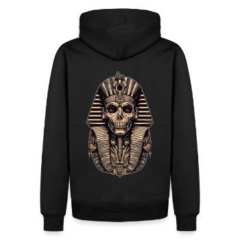 Pharao Ägypten Totenkopf Totenmaske Geschenk - Männer Premium Bio Hoodie - Schwarz - Hinten - Nico (187cm)
