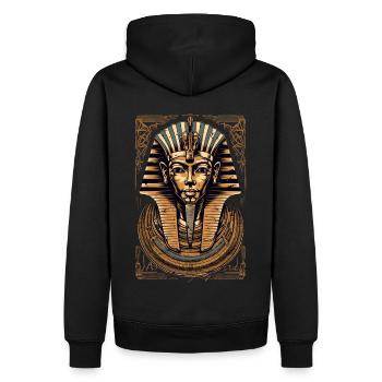 Pharao Ägypten Totenmaske Geschenk - Männer Premium Bio Hoodie - Schwarz - Hinten - Nico (187cm)