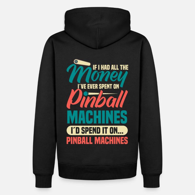 Flipper Retro Pinball Flipperautomat Bumper - Sweat à capuche Premium bio Homme - noir