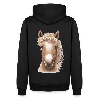 Bébé Cheval Fleur Couronne Poulain Floral Ferme Animal Pe - Sweat à capuche Premium bio Homme - noir - Dos - Nico (187cm)