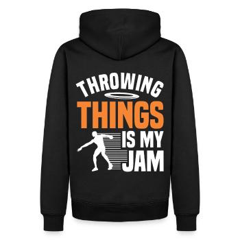 Discus Throw Discus Thrower Athletics Discus - Men’s Premium Organic Hoodie - black - Back - Nico (187cm)