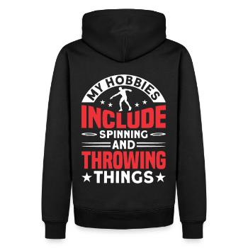 Discus Throw Discus Thrower Athletics Discus - Men’s Premium Organic Hoodie - black - Back - Nico (187cm)