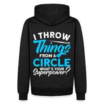 Discus Throw Discus Thrower Athletics Discus - Men’s Premium Organic Hoodie - black - Back - Nico (187cm)