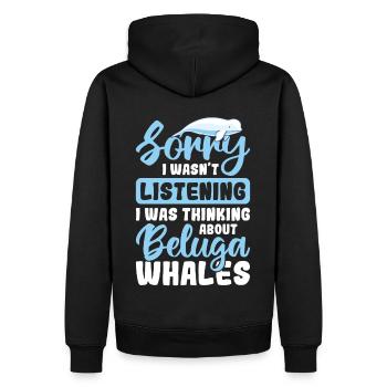 Béluga Béluga Baleine Observation des baleines Dauphin Dauphin - Sweat à capuche Premium bio Homme - noir - Dos - Nico (187cm)